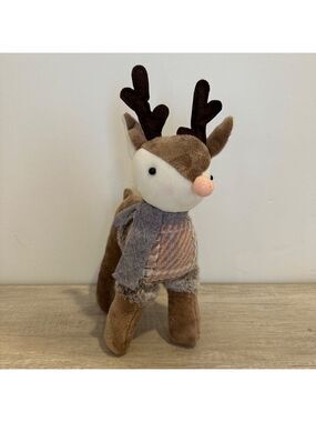 Poseable Plush Reindeer Stuffed Animal 14in Standing Christmas Holiday Pink
